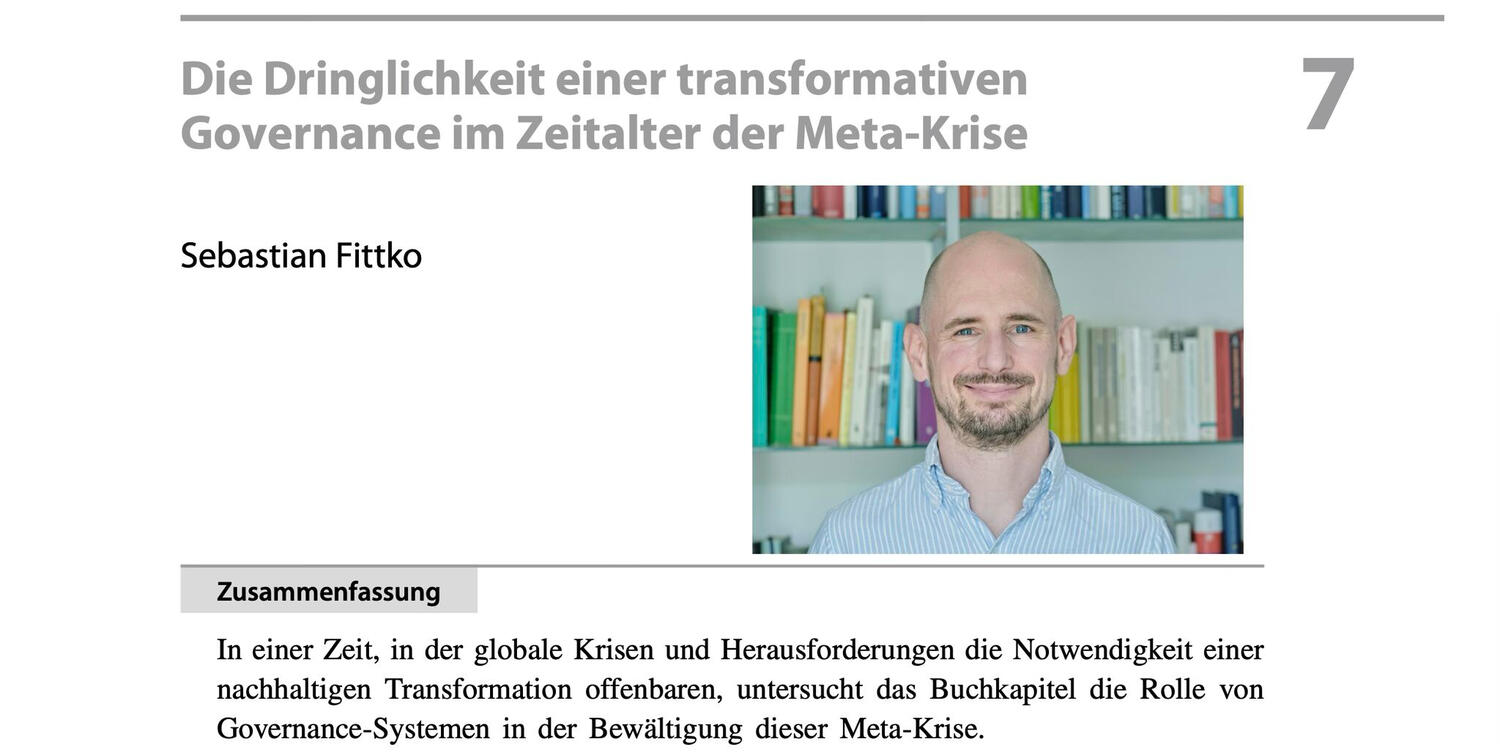 Sebastian Fittko Veröffentlichung Springer und Gabler Sebastian Fittko Veröffentlichung zum Thema Transformative Governance